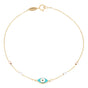 Pulsera Ojo Turco Oro 14k Tricolor para Mujer
