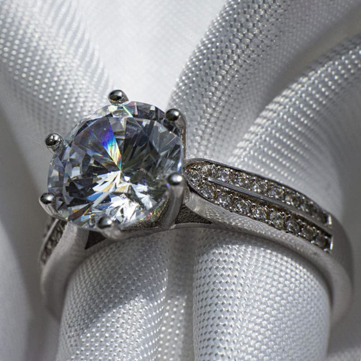 Anillo de Compromiso de plata con Moissanita 1 CT