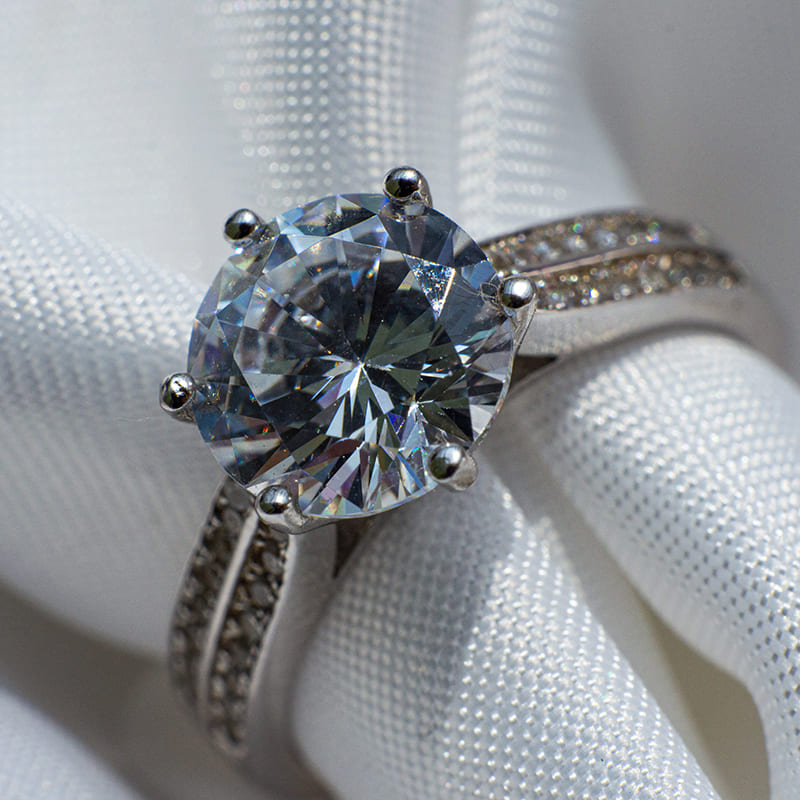 Anillo de Compromiso de plata con Moissanita 1 CT