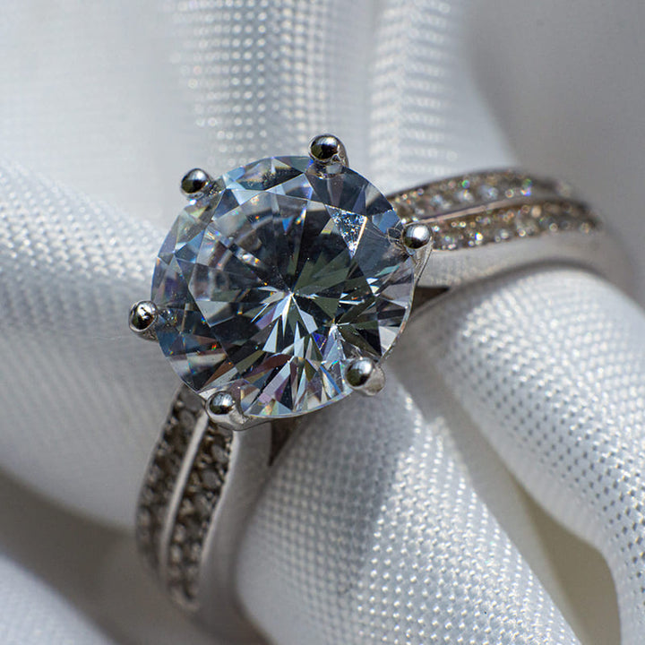 Anillo de Compromiso de plata con Moissanita 1 CT