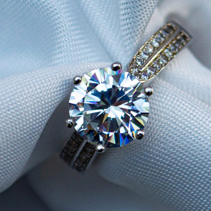 Anillo de Compromiso de plata con Moissanita 1 CT