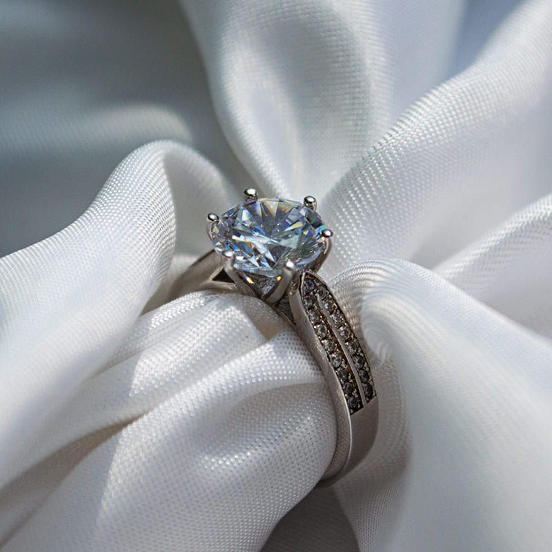 Anillo de Compromiso de plata con Moissanita 1 CT