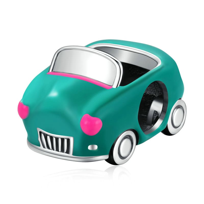 CHARM DE COCHE VERDE CON FONDO BLANCO MARCA GOLD SHIELD