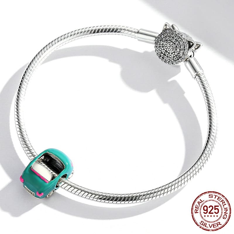 PULSERA TIPO PANDORA Y CHARM DE COCHE VERDE