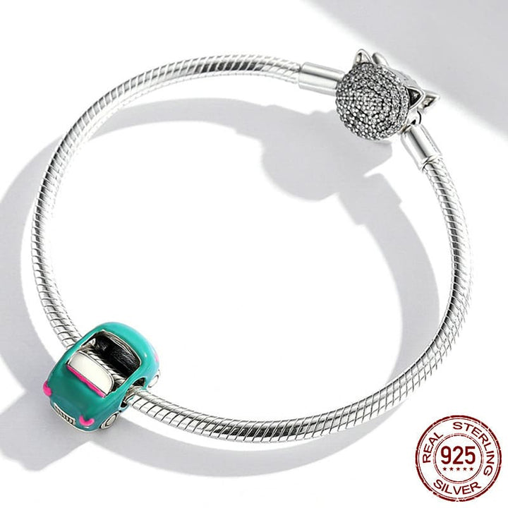 PULSERA TIPO PANDORA Y CHARM DE COCHE VERDE