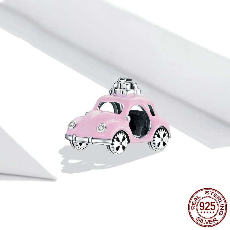 CHARM PLATA S925 VW ROSA BOCHO - GOLD SHIELD