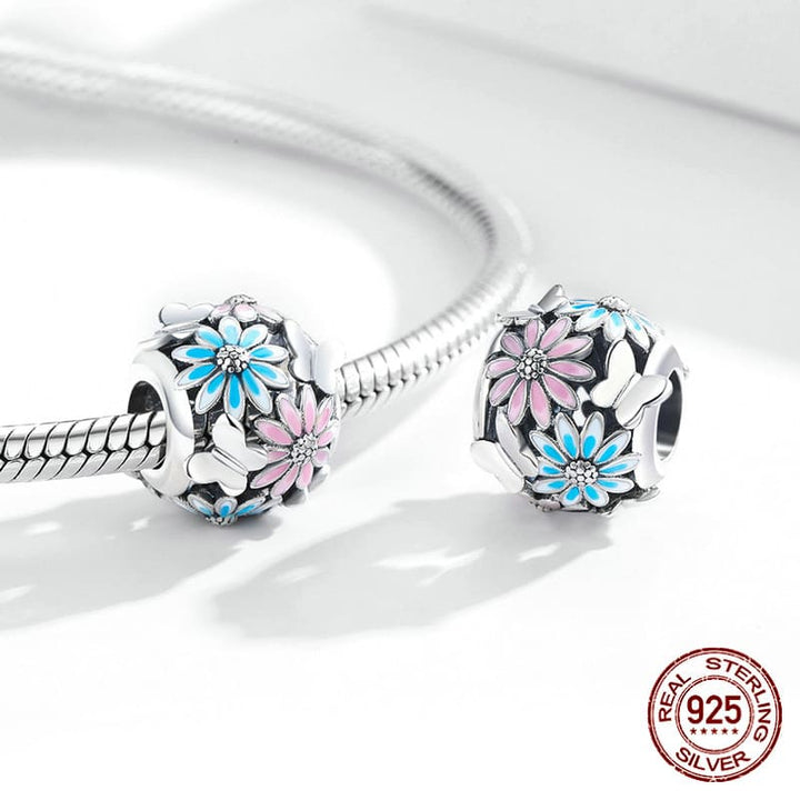 CHARMS DE ESFERA CON FLORES Y PULSERA PANDORA - GOLD SHIELD