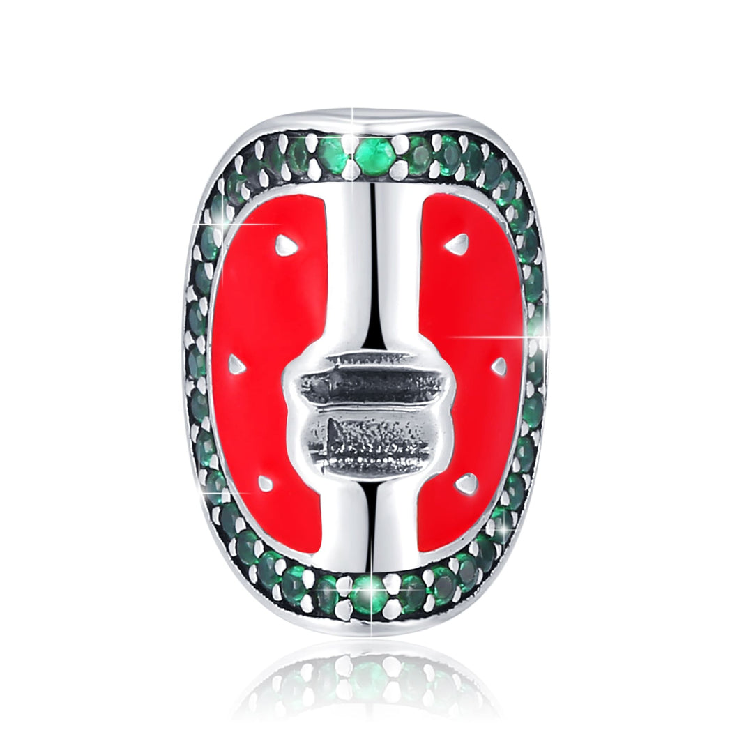 CHARM DE SANDIA FABRICADO EN PLATA 925 Y ZIRCONIAS MARCA GOLD SHIELD