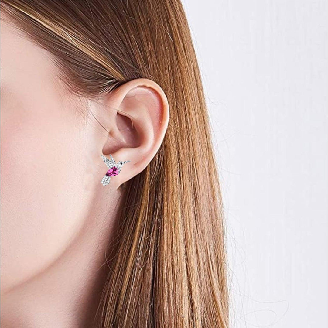 Aretes Colibrí con Zirconia de Plata 925 - GOLD SHIELD