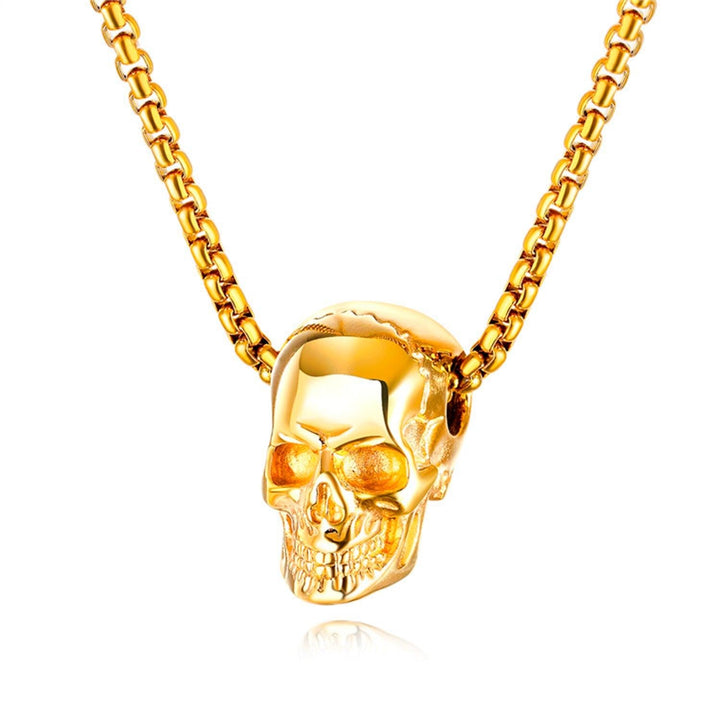 Collar para Hombre de Acero Inoxidable Cráneo - GOLD SHIELD