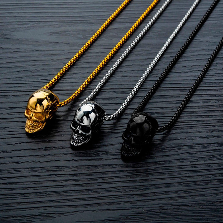 Collar para Hombre de Acero Inoxidable Cráneo - GOLD SHIELD