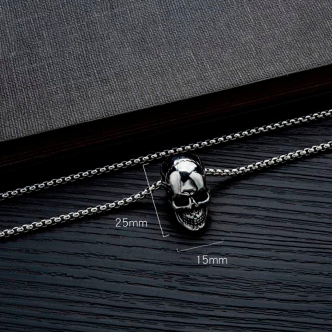 Collar para Hombre de Acero Inoxidable Cráneo - GOLD SHIELD