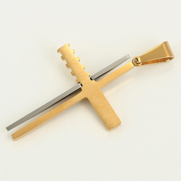 Collar Unisex de Acero Inoxidable Cruz Cristo - GOLD SHIELD