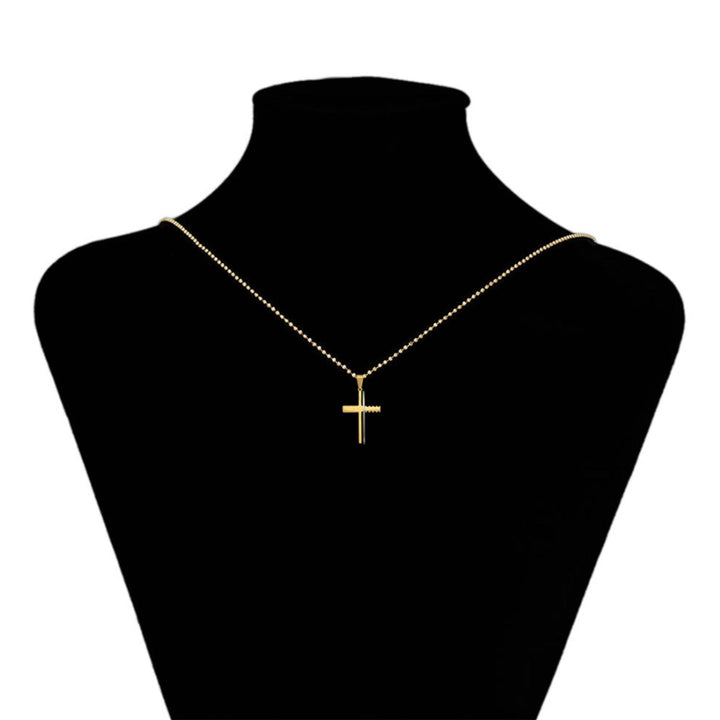 Collar Unisex de Acero Inoxidable Cruz Cristo - GOLD SHIELD