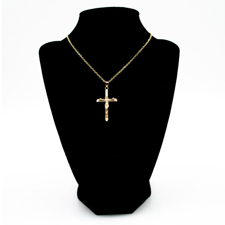 Collar Unisex de Acero Inoxidable Cruz Cristo - GOLD SHIELD