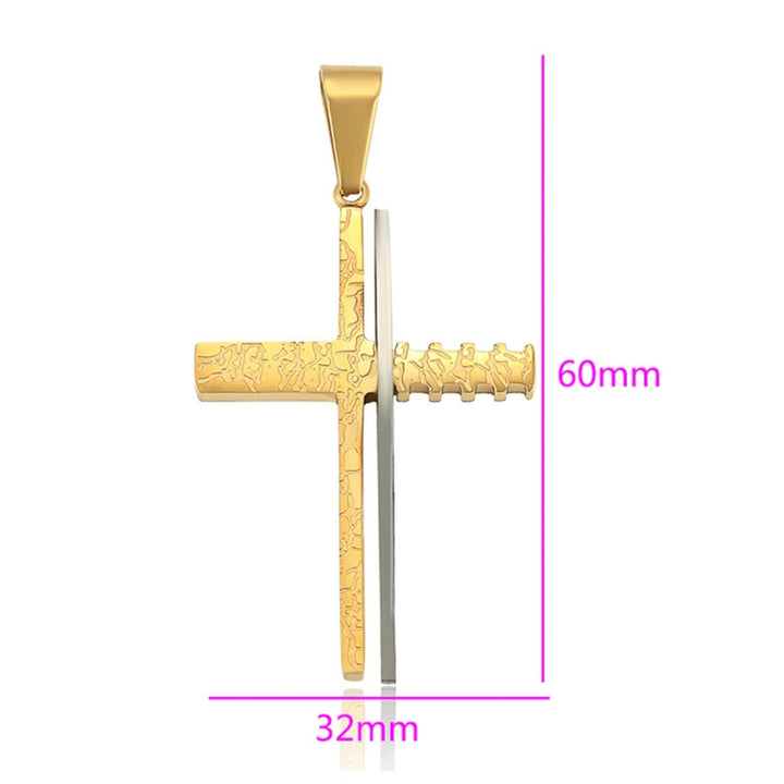 Collar Unisex de Acero Inoxidable Cruz Cristo - GOLD SHIELD