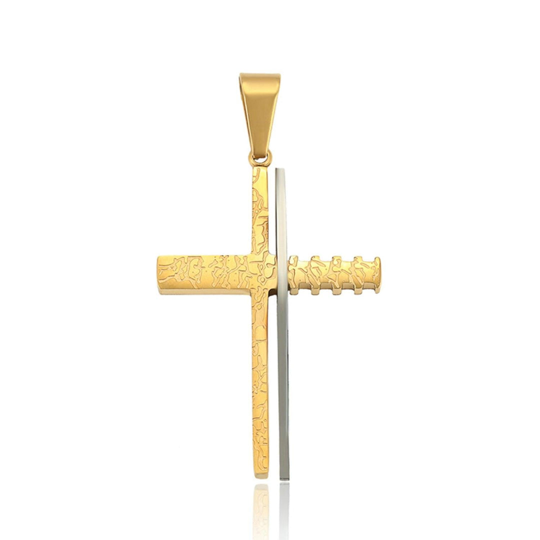 Collar Unisex de Acero Inoxidable Cruz Cristo - GOLD SHIELD