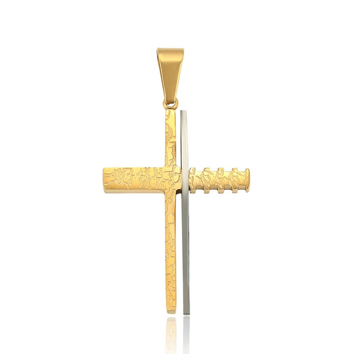 Collar Unisex de Acero Inoxidable Cruz Cristo - GOLD SHIELD