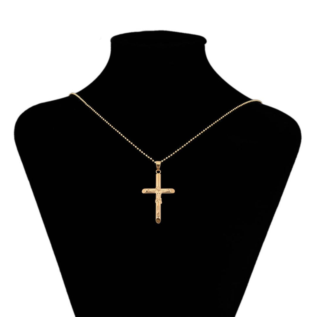 Collar Unisex de Acero Inoxidable Cruz Cristo - GOLD SHIELD