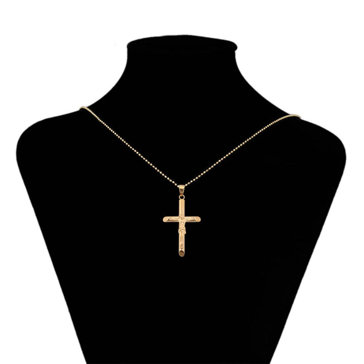 Collar Unisex de Acero Inoxidable Cruz Cristo - GOLD SHIELD