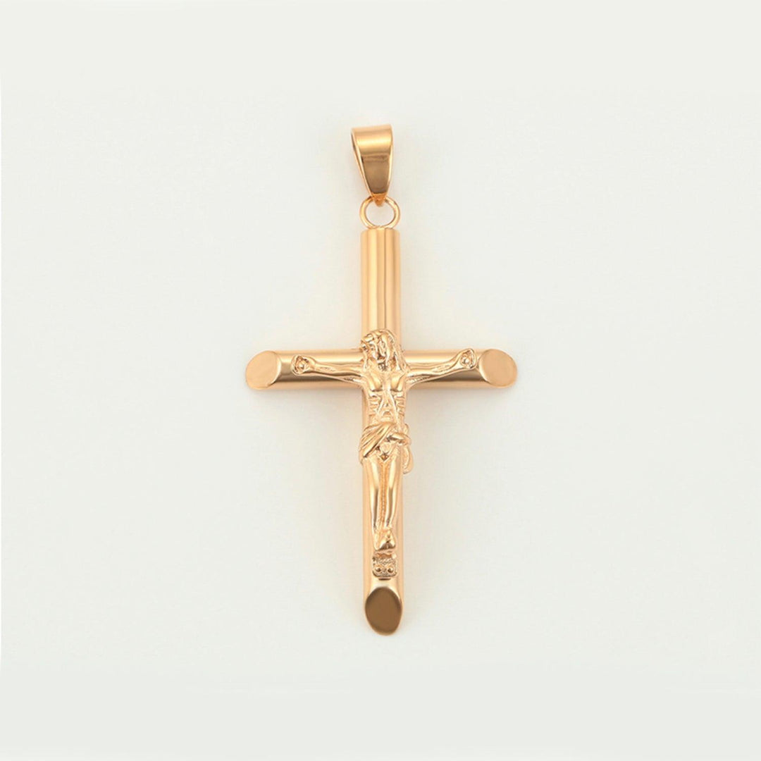 Collar Unisex de Acero Inoxidable Cruz Cristo - GOLD SHIELD