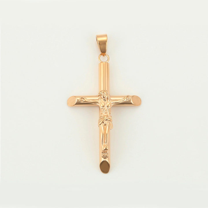 Collar Unisex de Acero Inoxidable Cruz Cristo - GOLD SHIELD