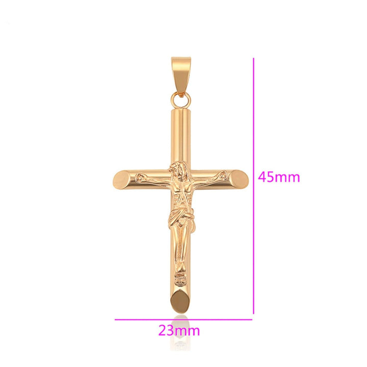 Collar Unisex de Acero Inoxidable Cruz Cristo - GOLD SHIELD