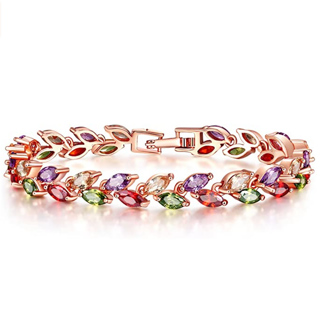 Pulsera Infinity con Zirconias de Colores 17 CM - GOLD SHIELD