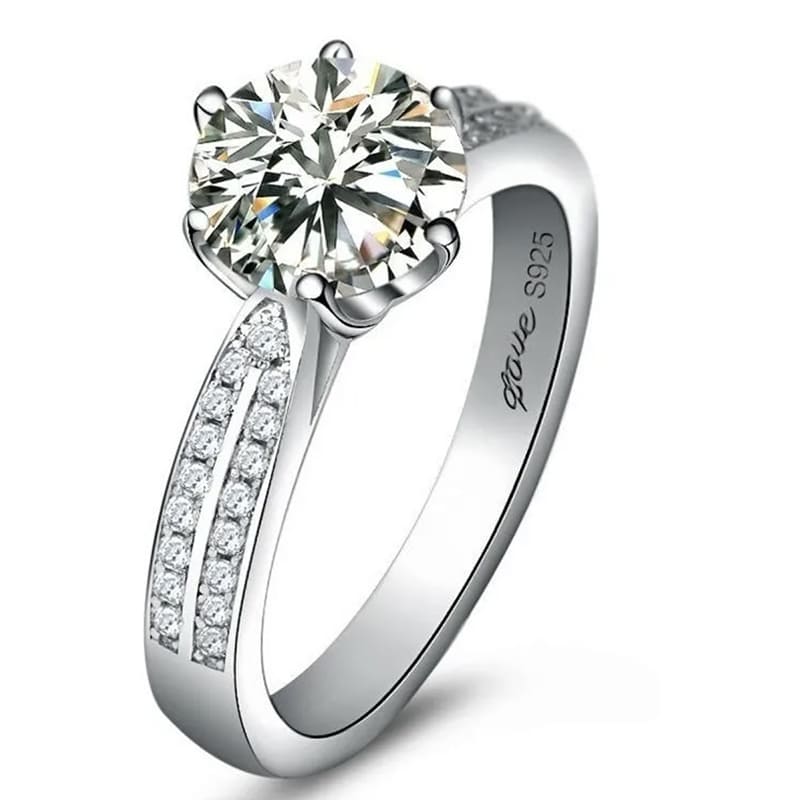anillo de compromiso de plata con moissanita - Gold Shield joyería mexicana