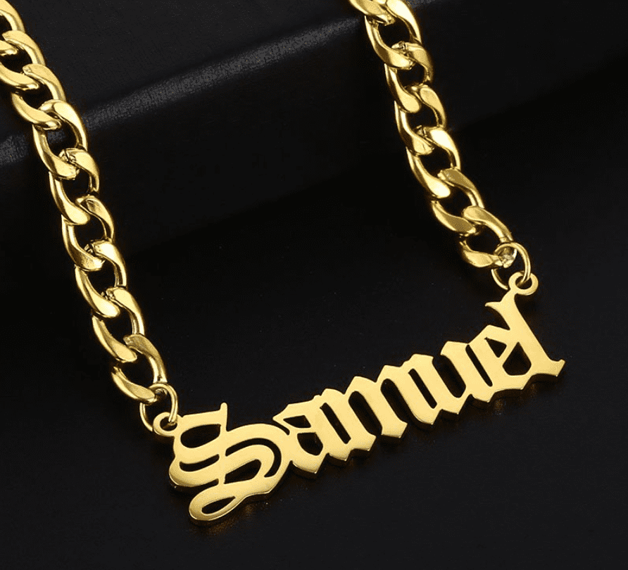 Collar con nombre "Samuel" - personalizado - GOLD SHIELD