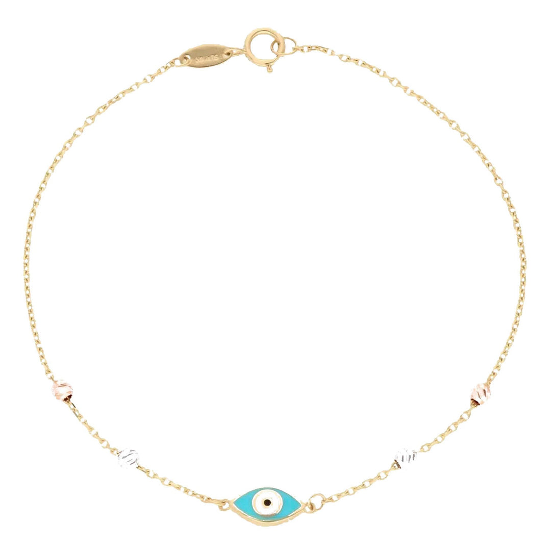 pulsera de ojo turco en oro - Gold Shield joyería mexicana