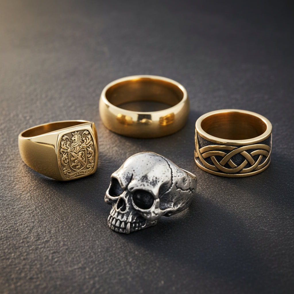Anillos Hombre Guia - Gold Shield Joyeria Mexicana