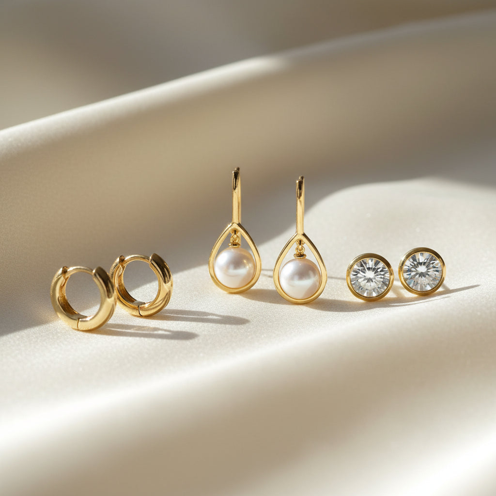 Aretes Oro Mujer - Gold Shield Joyeria Mexicana