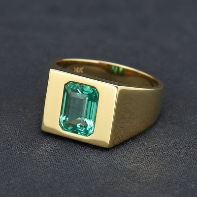 Anillo Hombre Oro 14k con Apatita 1.56ct | Gold Shield