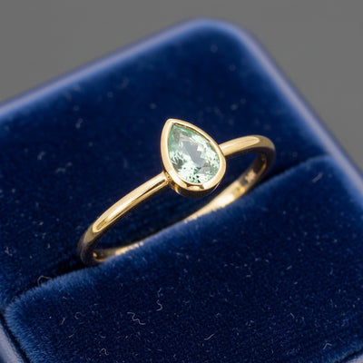 Anillo Oro 14k con Turmalina Paraiba 0.5ct | Gold Shield