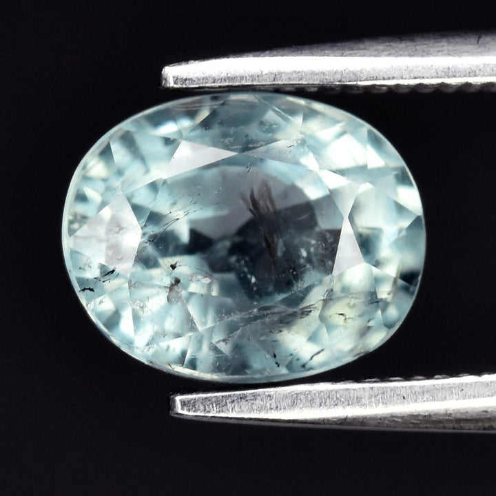 Turmalina azulado verde natural 1.74ct corte oval de Africa, pieza única — Gold Shield