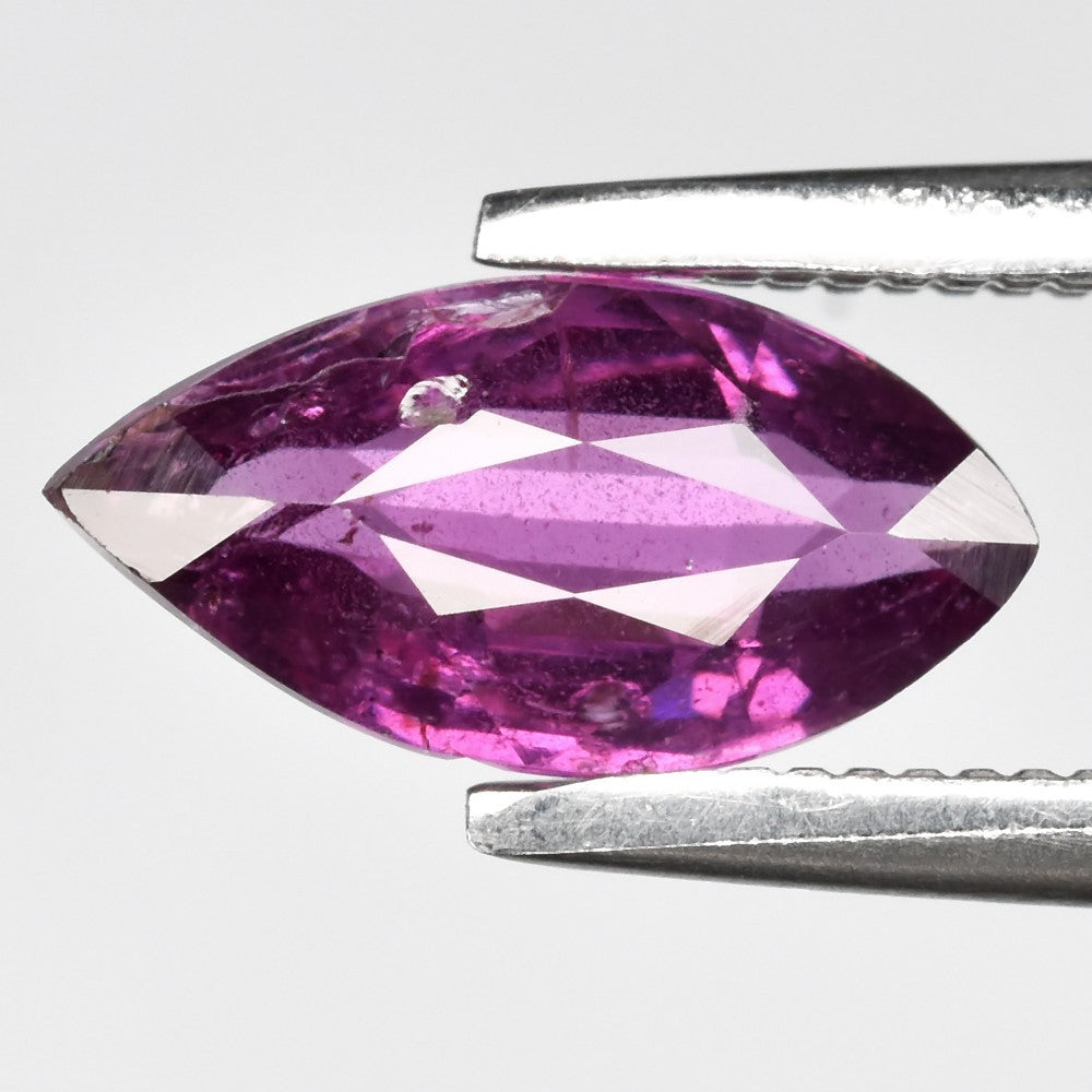 Granate Rhodolita purpureo rosa natural 0.88ct corte marquesa de Tanzania, pieza única — Gold Shield