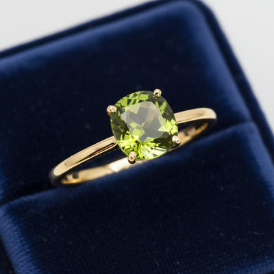 Anillo Oro 14k con Turmalina Verde 0.87ct | Gold Shield