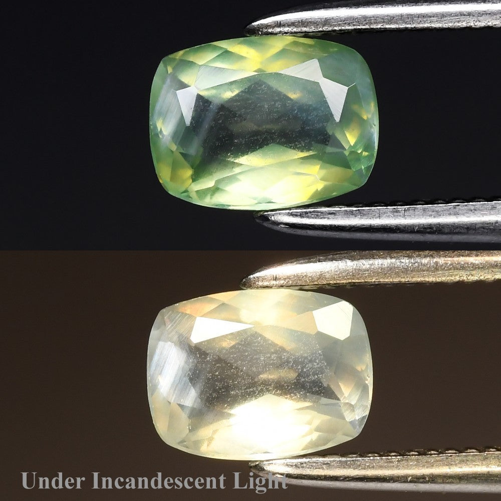 alexandrita verde natural 0.59ct corte cojin, gema suelta Gold Shield joyería mexicana