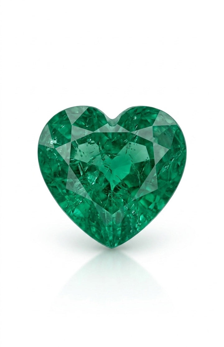 Esmeralda verde natural 0.4ct corte corazón — Solo la gema | Gold Shield
