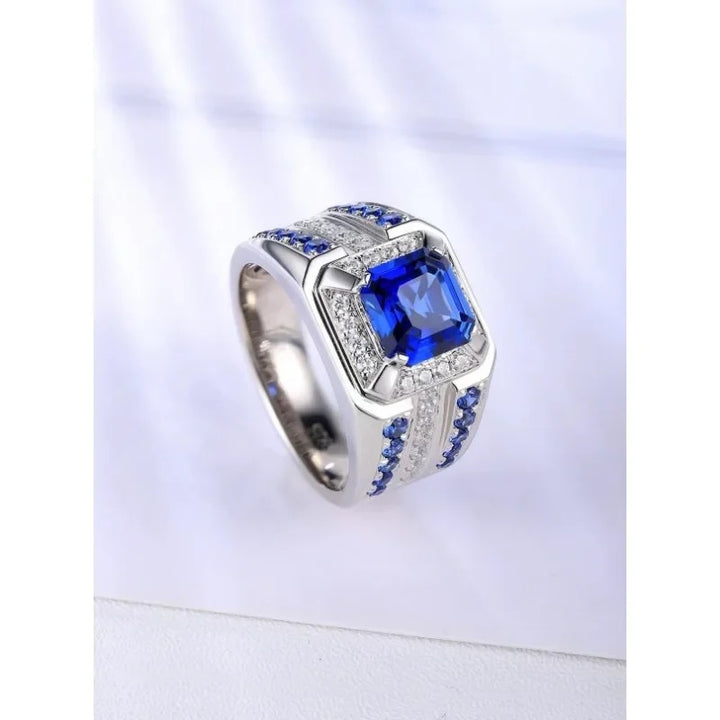 Anillo de Zafiro Azul y Diamantes - Joyería de Lujo | GemasExclusivas