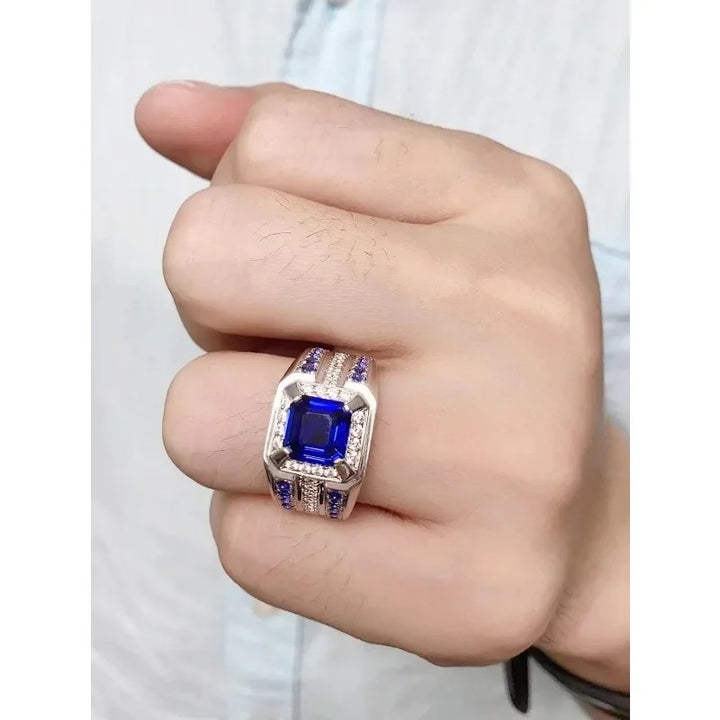 Anillo de Zafiro Azul y Diamantes - Joyería de Lujo | GemasExclusivas