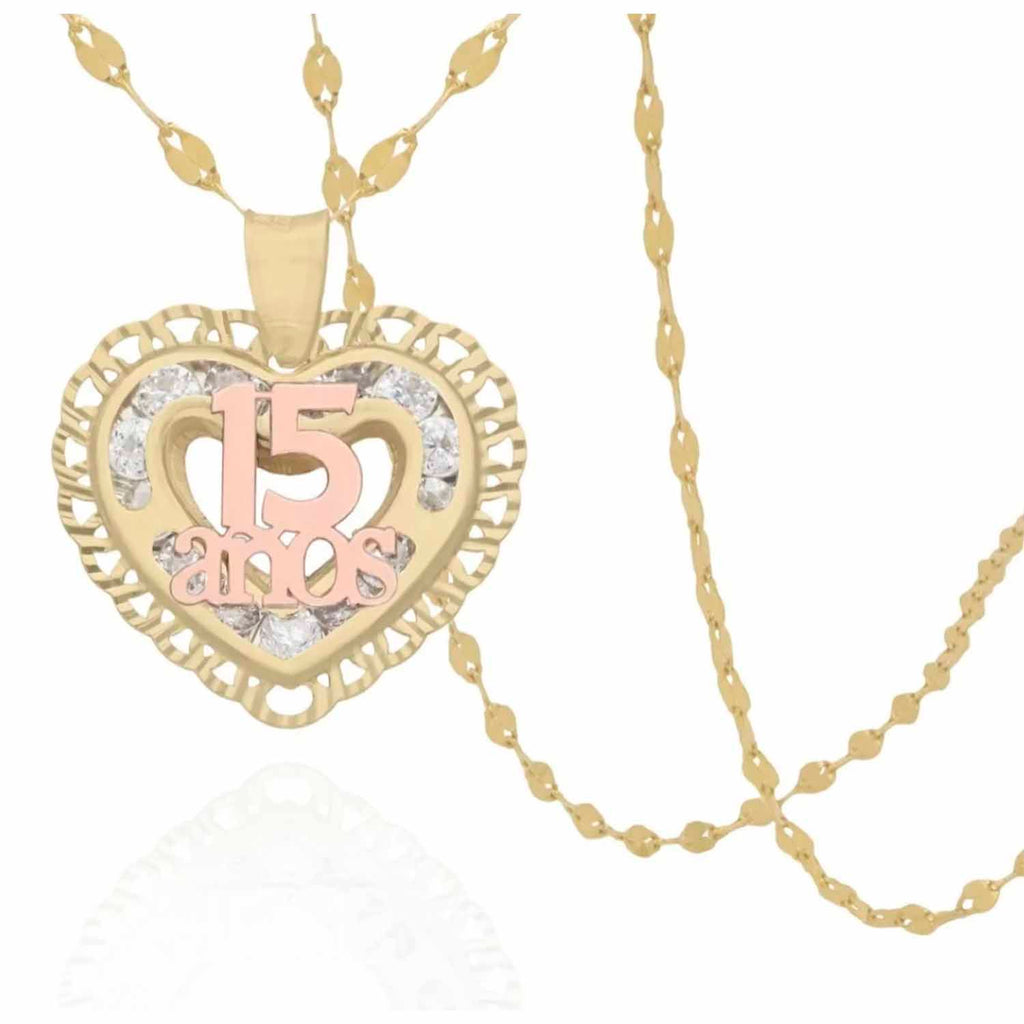 Medalla 15 Años Corazon Oro 10k GOLD SHIELD