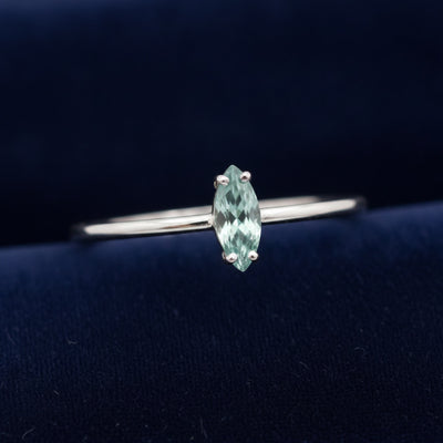 anillo plata 925 con alexandrita verde natural 0.39ct corte marquesa, joyería mexicana Gold Shield