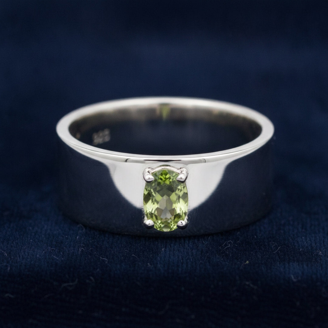 anillo de hombre de plata 925 con alexandrita verde natural 0.40ct corte oval, joyería mexicana Gold Shield