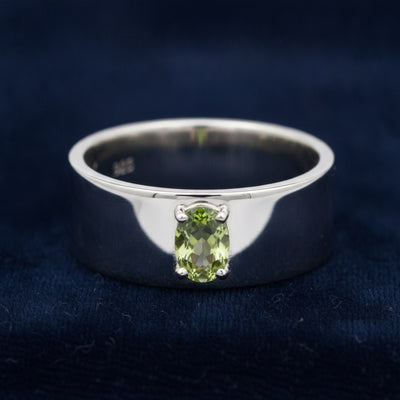 anillo de hombre de plata 925 con alexandrita verde natural 0.40ct corte oval, joyería mexicana Gold Shield