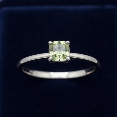 anillo plata 925 con alexandrita verde natural 0.59ct corte cojin, joyería mexicana Gold Shield