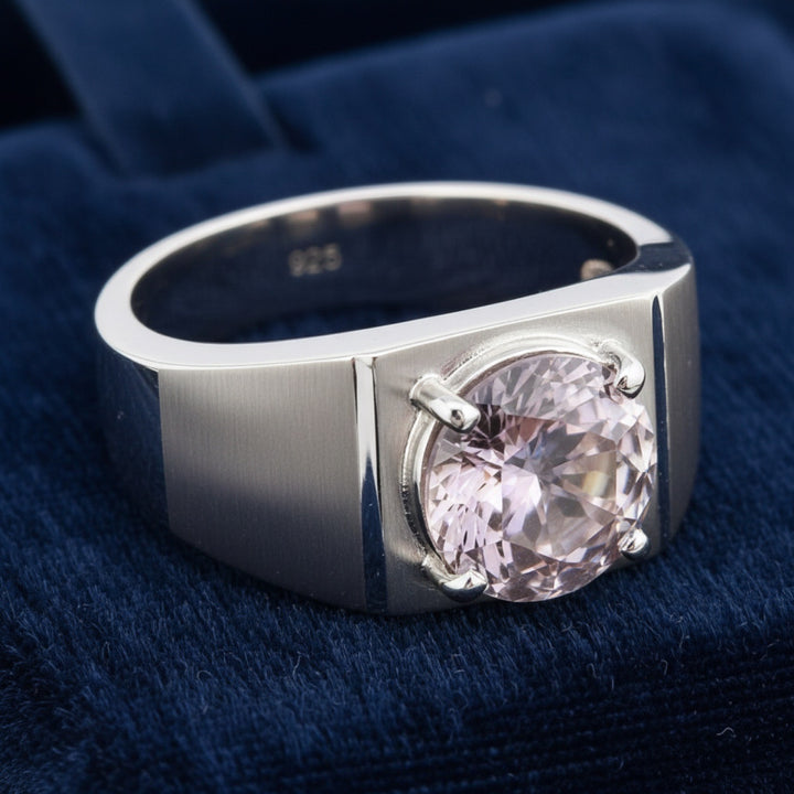 anillo de hombre de plata 925 con ametrino amarillo y purpura natural 9.11ct corte redonda, joyería mexicana Gold Shield