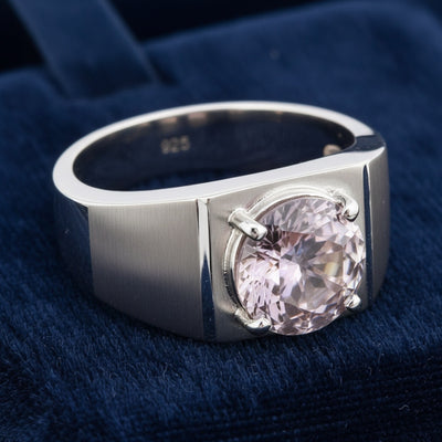 anillo de hombre de plata 925 con ametrino amarillo y purpura natural 9.11ct corte redonda, joyería mexicana Gold Shield