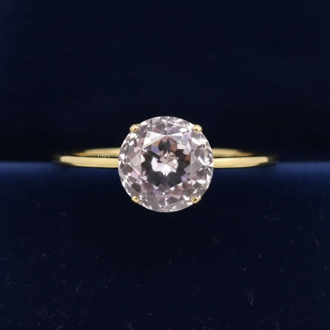 anillo oro 14k con ametrino amarillo y purpura natural 9.11ct corte redonda, joyería mexicana Gold Shield
